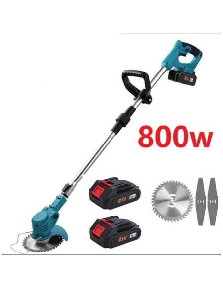 DECESPUGLIATORE DOPPIA BATTERIA ELETTRICO 800W TAGLIAERBA TAGLIABORDI (TM-BC150B)
