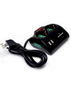 MULTIPRESA POWER CLEANER 4: INGRESSO ITALIA - 2 USCITE ITALIA/SCHUKO - 2 USCITE ITALIA 10/16A - PORTE USB - TOGETHER ON (FMP4I^