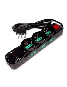 MULTIPRESA POWER CLEANER 9: INGRESSO ITALIA - 3 USCITE ITALIA/SCHUKO - 6 USCITE ITALIA 10/16A - PORTA USB - TOGETHER ON (FMP9I^