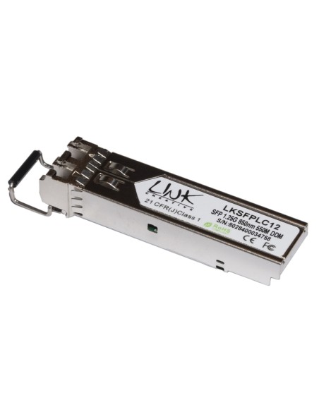 MODULO MINIGBIC (SFP) MULTIMODE LC DUPLEX 1000Base-SX, 850nm 1,25 GBPS 550 MT CON DDM (LKSFPLC12)