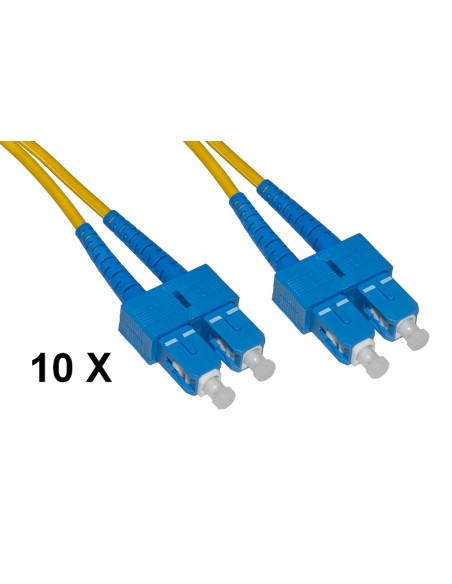 CONFEZIONE 10 CAVI FIBRA OTTICA SC A SC SINGLEMODE DUPLEX OS2 MT.2 (LKSCSC902E)