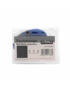 PORTABADGE ORIZZONTALE 9X5.5CM + CORDINO DA COLLO (01NIK302)