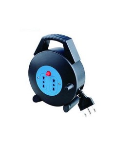 AVVOLGICAVO 2 POSTI BIPASSO/16A 5METRI CON PROTEZ. TERMICA (PEA2-5-BK)