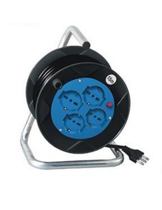 AVVOLGICAVO 4 POSTI BIPASSO/SCHUKO 15METRI CON PROTEZ. TERMICA (PEA5-15-BK)