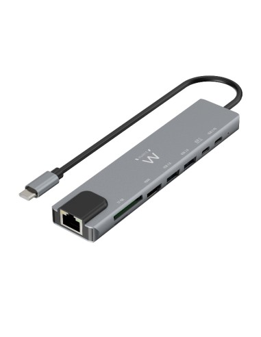 USB-C A DOCK MULTIPORTA 8IN1 - HDMI 4K - 87W - 1X USB-C PD - LAN - CARDREADER (EW1146)