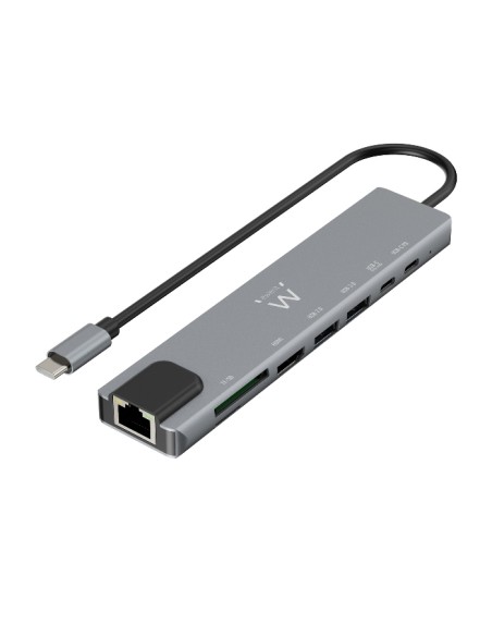 USB-C A DOCK MULTIPORTA 8IN1 - HDMI 4K - 87W - 1X USB-C PD - LAN - CARDREADER (EW1146)