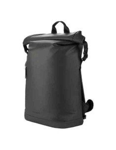 BORSA ZAINO ROLLO PER NOTEBOOK 15,6" E MACBOOK PRO 16" - IN TESSUTO RICICLATO RESINATO TASCA INTERNA E TASCA ESTERNA NERA (BKR^