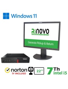 BUNDLE PC ULTRA MINI LENOVO TINY M710Q INTEL CORE I5-7GEN. + MONITOR LENOVO 22" LT2252P + NORTON ANTIVIRUS + WEBCAM (RNBUNDLE4^