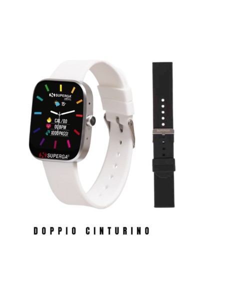 SMARTWATCH SWT-STC002 + CINTURINO UNIKO SILICONE BIANCO O NERO