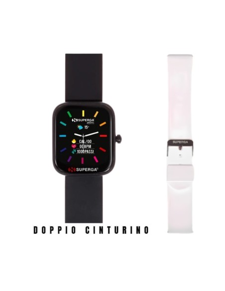 SMARTWATCH SWT-STC001 + CINTURINO UNIKO SILICONE NERO O BIANCO