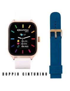 SMARTWATCH SWT-STC008 GOLD + CINTURINO WINNER SILICONE BIANCO O BLU