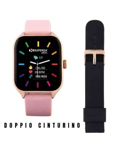 SMARTWATCH SWT-STC007 GOLD + CINTURINO WINNER SILICONE NERO O ROSA