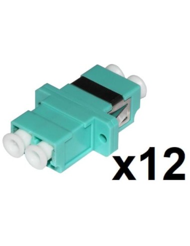 CONFEZIONE 12 ADATTATORI FIBRA OTTICA LC/LC MULTIMODE DUPLEX OM3 (LKLCD312)