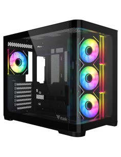 CASE GAMING DARK CAVE CURVED ITGCADCCB - NO ALIMENTATORE - DESIGN CURVO - NERO