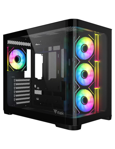 CASE GAMING DARK CAVE CURVED ITGCADCCB - NO ALIMENTATORE - DESIGN CURVO - NERO