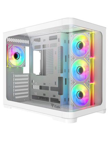 CASE GAMING DARK CAVE CURVED ITGCADCCW - NO ALIMENTATORE - DESIGN CURVO - BIANCO