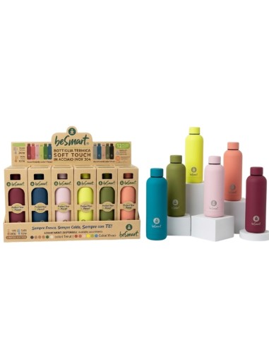 BOTTIGLIA TERMICA 500ML SOFT TOUCH - COLORI VIVACI - 1 PEZZO