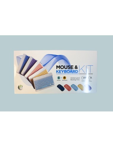 KIT MINI TASTIERA E MOUSE BLUETOOTH WIRELESS BT028 BIANCO