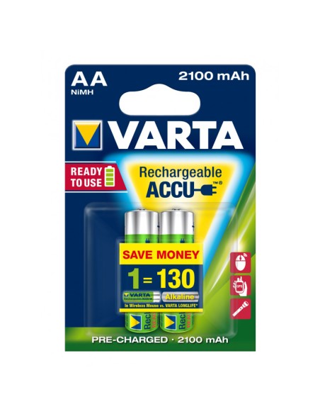 BATTERIE RICARICABILI STILO AA 2100MAH CONF. 2PZ