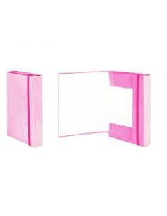 CARTELLA CON ELASTICO 3 LEMBI DORSO ROSA 3CM