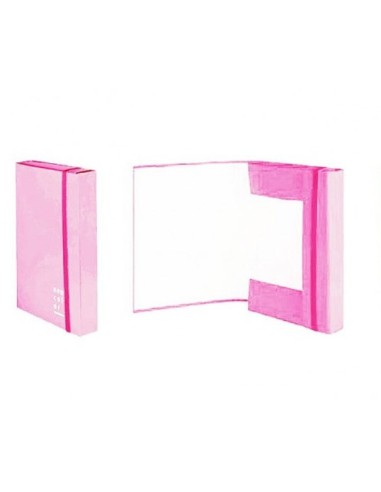 CARTELLA CON ELASTICO 3 LEMBI DORSO ROSA 3CM