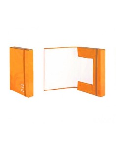 CARTELLA CON ELASTICO 3 LEMBI DORSO ARANCIO 3CM
