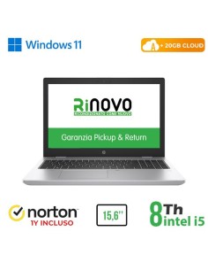 NOTEBOOK 650 G5 15.6" INTEL CORE I5-8 GEN. 8GB 256GB SSD WINDOWS 11 PRO + NORTON ANTIVIRUS + 20GB CLOUD - RICONDIZIONATO -