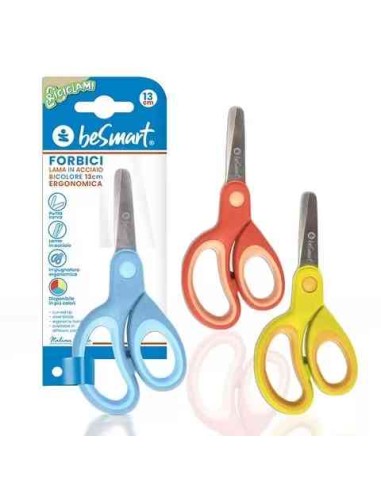 FORBICI ACCIAIO 13CM IMPUGNATURA ERGONOMICA - 1 PEZZO - VARI COLORI (01040033)