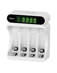 CARICABATTERIE SMART LCD CHARGER PER 4 PILE AA/AAA - MICRO USB/TYPE-C (Q-CD48)