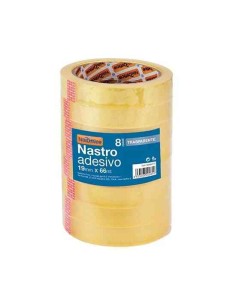 NASTRO ADESIVO 19MM X 66MT TRASPARENTE (8 PEZZI)