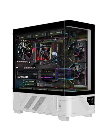 CASE GAMING TOWER NETRON CURVED - NO ALIMENTATORE - ARGB FAN - NERO/BIANCO (ITGCANTC01)