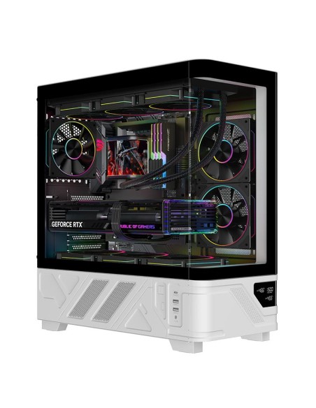 CASE GAMING TOWER NETRON CURVED - NO ALIMENTATORE - ARGB FAN - NERO/BIANCO (ITGCANTC01)
