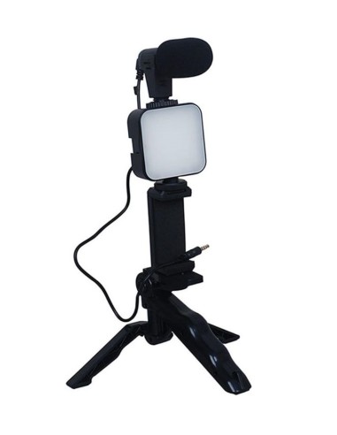 KIT VLOGGING CAMERA - SUPPORTO VIDEO SMARTPHONE PORTATILE CON LUCE LED (S12)