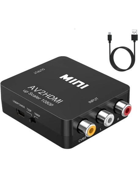 CONVERTITORE DA RCA A HDMI 1080P MINI AV A HDMI COMPOSITO CVBS (AV2HDMI)