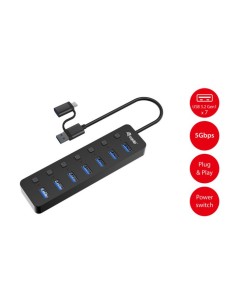 HUB USB 3.2 GEN 1 A 7 PORTE CON ALIMENTATORE (128965)