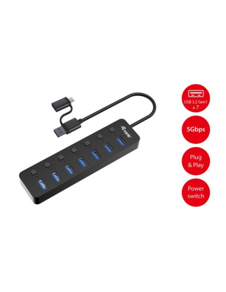 HUB USB 3.2 GEN 1 A 7 PORTE CON ALIMENTATORE (128965)