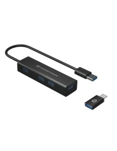 HUB USB 3.0 A 4 PORTE CON ADATTATORE USB-C (HUBBIES06B)