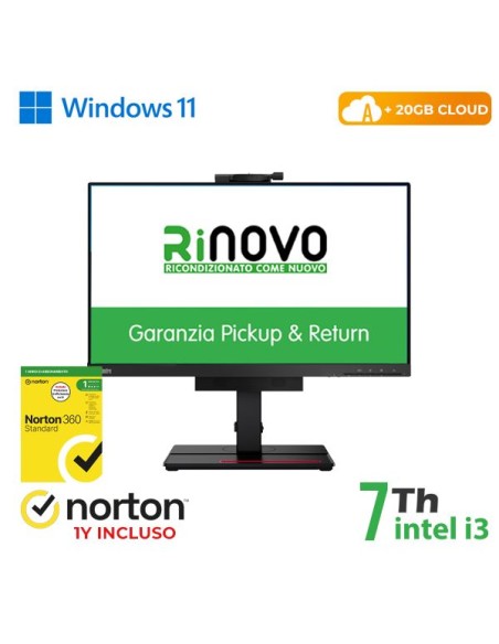 PC LENOVO TINY IN ONE M710Q INTEL CORE I3-7GEN. 8/256GB + NORTON ANTIVIRUS + 20 GB CLOUD (RN89422312)