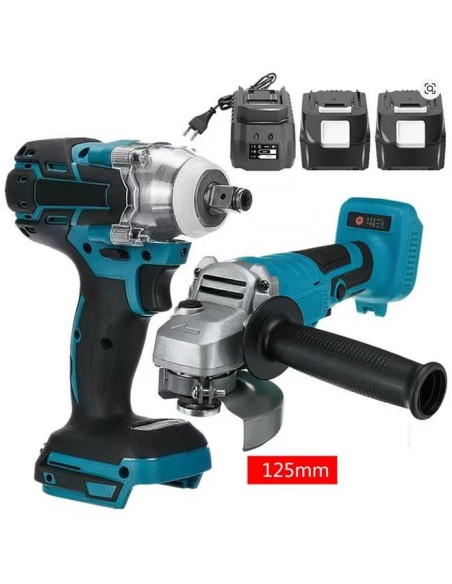KIT AVVITATORE AD IMPULSO SVITABULLONI + SMERIGLATRICE ANGOLARE - 2 BATTERIE 18V - SET COMPLETO (NL-5825)
