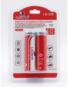 BATTERIA AL LITIO 18650 3,7V 12800MAH 2PZ CON POLO PIATTO (LE-335)