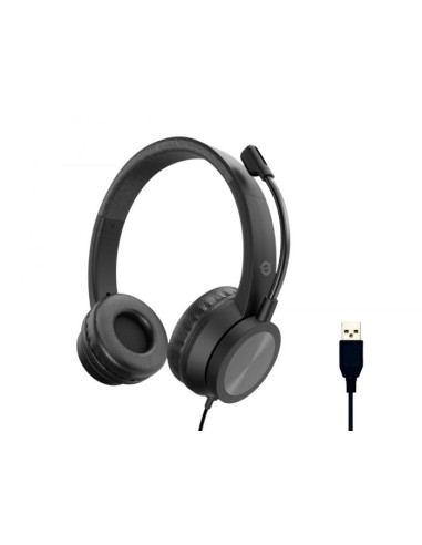 CUFFIE MICROFONO POLONA05B STEREO USB-A NERO