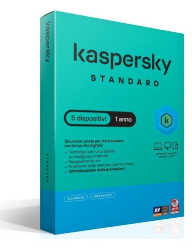SOFTWARE SUPERSLIMBOX STANDARD ANTIVIRUS FIREWALL 1 ANNO 5 DISPOSITIVI (KL1041T5EFS-SSB)