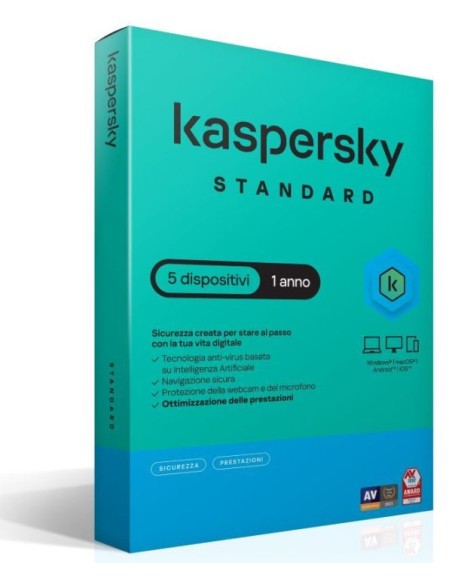 SOFTWARE SUPERSLIMBOX STANDARD ANTIVIRUS FIREWALL 1 ANNO 5 DISPOSITIVI (KL1041T5EFS-SSB)