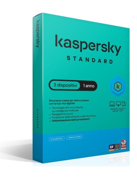 SOFTWARE SUPERSLIMBOX STANDARD ANTIVIRUS FIREWALL 1 ANNO 3 DISPOSITIVI (KL1041T5CFS-SSB)