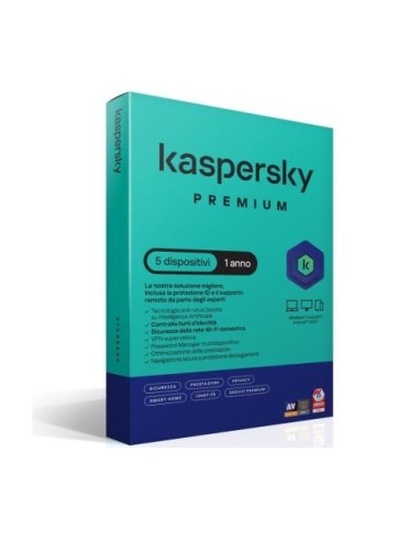 SOFTWARE ANTIVIRUS PREMIUM 1 ANNO 5 DISPOSITIVI SLIMBOX (KL1047T5EFS-SSB)