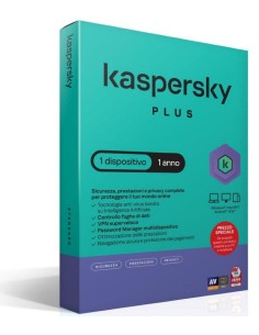 SOFTWARE BOX PLUS SUPERSLIM BOX ANTIVIRUS FIREWALL 1 ANNO 1 DISPOSITIVO (KL1042T5AFS-SSBATT)