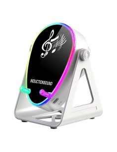 SUPPORTO TELEFONO CON RICARICA WIRELESS + CASSA BLUETOOTH (INDUCTIONSOUND) 2IN1 BIANCO