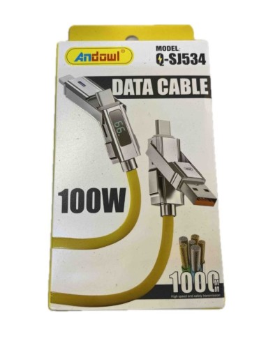 CAVO DATI LED USB-C A LIGHTNING 100W 1MT (Q-SJ534)