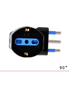 ADATTATORE SCHUKO 90GR. SPINA16A SALVASPAZIO NERO (PES1067-BK)
