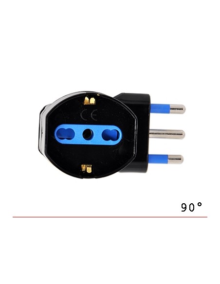 ADATTATORE SCHUKO 90GR. SPINA16A SALVASPAZIO NERO (PES1067-BK)
